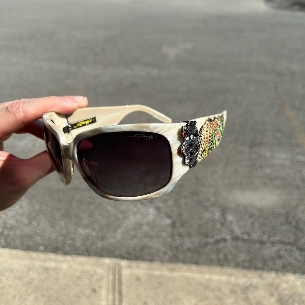 Ed Hardy White and Black Sunglasses